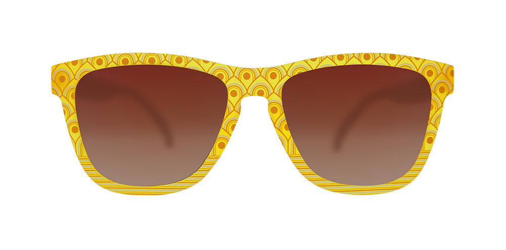 Scusi, Coming Through | yellow square sunglasses with gradient amber lenses| Milan tour inspired goodr OG sunglasses