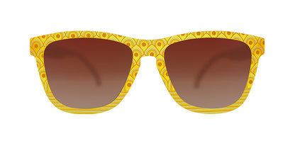 Scusi, Coming Through | yellow square sunglasses with gradient amber lenses| Milan tour inspired goodr OG sunglasses