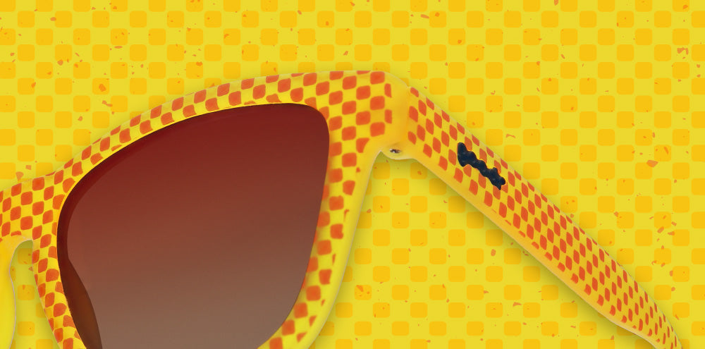 Je Vais a la Hell | yellow square sunglasses with gradient rose lenses| Paris France tour inspired goodr OG sunglasses
