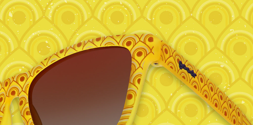 Scusi, Coming Through | yellow square sunglasses with gradient amber lenses| Milan tour inspired goodr OG sunglasses